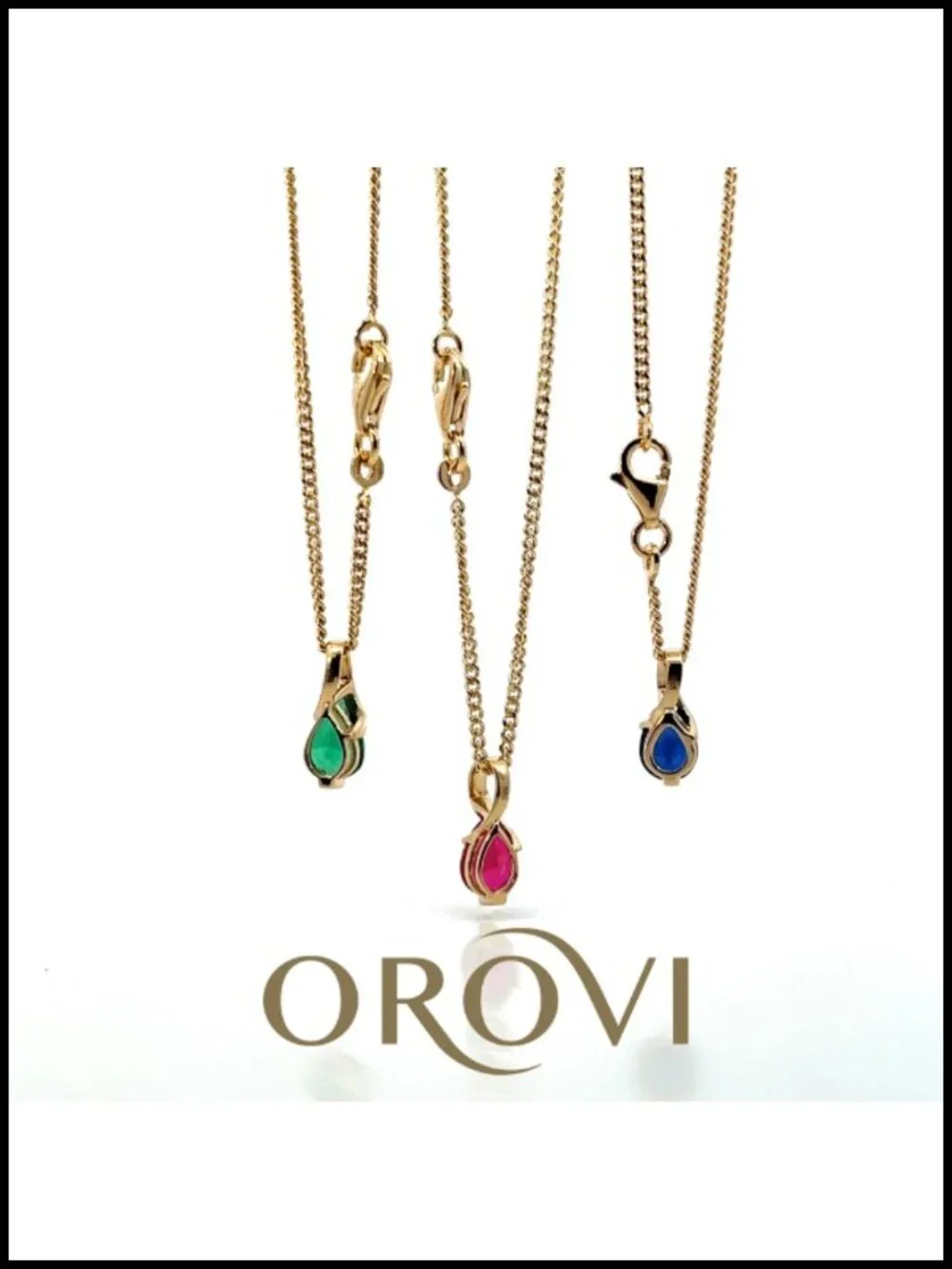 14k Yellow Gold Ruby Pendant Necklace, 18k Gold Plated 925 Sterling Silver